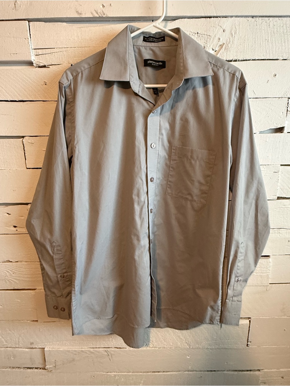 Pierre Cardin Men's Long Sleeve Dress Shirt in Gray